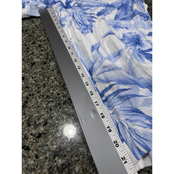 Tommy Bahama Pants Women XL Blue White Island Gauze Floral Lounge Beach Casual - Picture 4 of 6